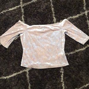 Cute off the shoulder velvet crop top